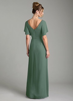 Azazie Ambrosia Bridesmaid Dresses Eucalyptus A-Line Pleated Chiffon Dress image6