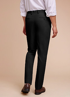 front Carter Black Cotton Linen Blend Dress Pants