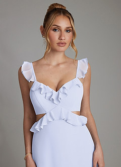 Azazie Malaya Bridesmaid Dresses Lavender A-Line Corset Chiffon Dress image3