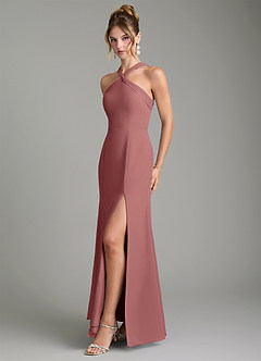 Azazie Rue Bridesmaid Dresses Amethyst A-Line Halter Chiffon Dress image5