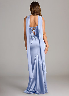 Azazie Sorrel Robes de demoiselle d'honneur Robe Sirène Convertible en Satin extensible Sans bretelle Eis image2