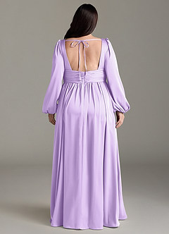 Azazie Norah Bridesmaid Dresses Lilac A-Line Stretch Satin Dress image8