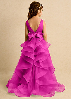 Azazie Lior vestidos de niña de las flores Vestido de Fucsia de Tul de Princesa con Plisado image7