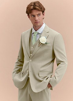 front James Tan Structured Stretch 3-piece suit