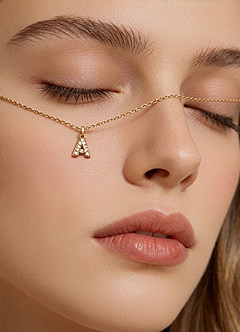 front 14K Gold Plated Letter Charm Necklace