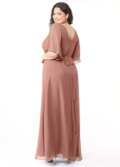 Azazie Cierra Bridesmaid Dresses Cedar Rose A-Line V-Neck Chiffon Dress image12