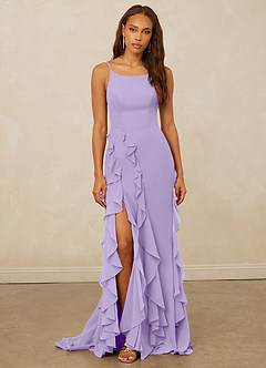 Christian Siriano Bridal for Azazie 1006 Bridesmaid Dresses Lilac Mermaid Ruched Chiffon Dress image3