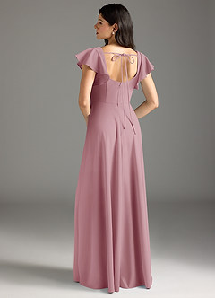 Azazie Bondi Bridesmaid Dresses Vintage Mauve A-Line Ruched Stretch Crepe Dress image3