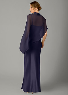 Azazie Jaleesa Abiti da Damigella Abito A-Line in Raso Elasticizzato Collo Alto Stormy image6