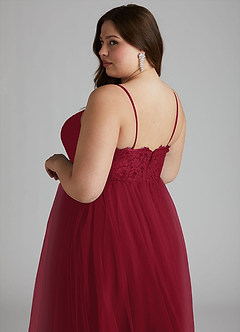 Azazie Roni Bridesmaid Dresses Burgundy A-Line Sweetheart Neckline Tulle Convertible Dress image8