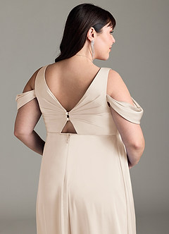 Azazie Rhea Maternity Bridesmaid Dresses A-Line Off-The-Shouler Pleated Stretch Satin Floor-Length Dress image13