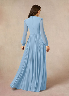 Azazie Adellah Abiti per la Madre della Sposa Abito A-Line in Chiffon Plissettato Azzurro Polvere image3