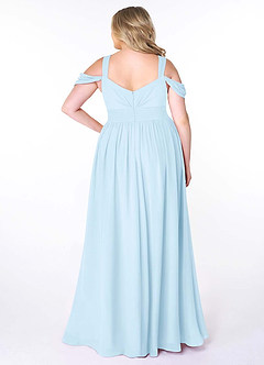 Azazie Lianne Bridesmaid Dresses Sky Blue A-Line Off the Shoulder Chiffon Dress image9