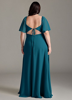 Azazie Chloe Bridesmaid Dresses Ink Blue A-Line Sweetheart Neckline Chiffon Dress image8