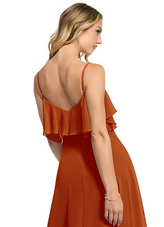 Azazie Jean Bridesmaid Dresses Paprika A-Line Chiffon Convertible Dress image5