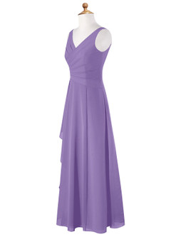 Azazie Kori Junior Tahiti A-Line Ruched Chiffon Dress image6