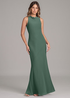 Azazie Allettie Bridesmaid Dresses Sea Moss Mermaid Chiffon Dress image6