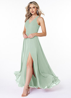 Azazie Amalfi Bridesmaid Dresses A-Line Pleated Chiffon Floor-Length Dress image5