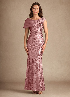 Azazie Marion Mother of the Bride Dresses Dusty Rose Mermaid Sequins Dress image1