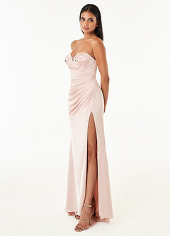 Roslyn Blush Pink Rosette Gown image3
