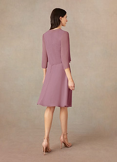 Azazie Klaus Mère de la mariée Robes Robe Trapèze en Mousseline de soie Paillettes Scoop Mauve Vintage image2
