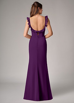Azazie Callie Bridesmaid Dresses Grape Mermaid Side Slit Chiffon Convertible Dress image2
