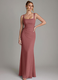 Azazie Agustina Bridesmaid Dresses Amethyst Mermaid Corset Chiffon Dress image1