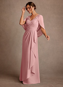Azazie Santa Clara Mother of the Bride Dresses Dusty Rose A-Line Lace Dress image5