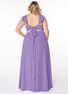 Azazie Everett Bridesmaid Dresses Tahiti A-Line V-neck Ruched Chiffon Dress image7