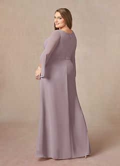 Azazie Belinda Mother of the Bride Dresses Dusk A-Line V-Neck Pleated Chiffon Dress image9