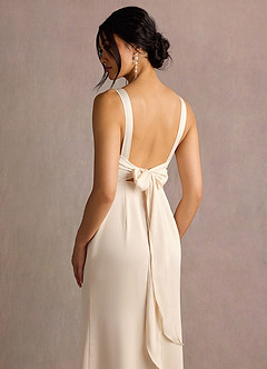 Claire Cream Satin Gown Maxi Dress image2