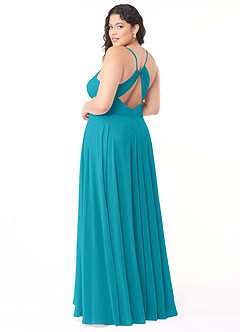 Azazie Avelina Bridesmaid Dresses Jade A-Line V-Neck Pleated Chiffon Dress image9