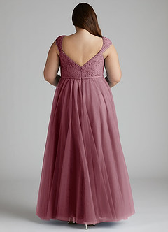 Azazie Luxi Bridesmaid Dresses Vintage Mauve A-Line Pleated Tulle Dress image10