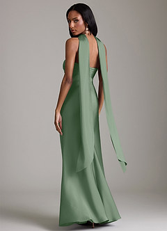 Azazie Saylor Brudtärnklänningar Klä av Sjöjungfru i Stretch Satin Axelbandslös Matcha image8