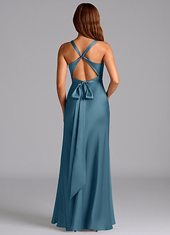Azazie Hati Bridesmaid Dresses Bermuda Mermaid Stretch Satin Dress image7