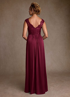 Azazie Amethyst Abiti per la Madre della Sposa Abito A-Line in Pizzo Borgogna image2
