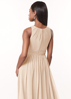 Azazie Harper Brautjungfernkleider A-Linie Plissee Chiffon Kleid Alabaster Weiß image4