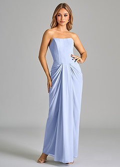 Azazie Anaïs Bridesmaid Dresses Ice Sheath Strapless Chiffon Dress image3