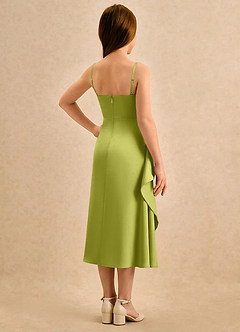 Azazie Canna Girls Formal Flower Girl Klänningar Klänning A-Line i Stretch Satin Plisserad image2