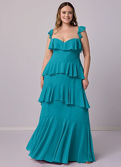 Barbie ♥ Azazie Bridesmaid Dresses Jade A-Line Sweetheart Neckline Chiffon Dress image8