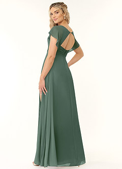 Azazie Rylee Brautjungfernkleider A-Linie Plissee Chiffon Kleid Eukalyptus image4