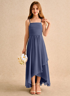 Azazie Twilight Dance Girls Formal Blumenmädchenkleider A-Linie Plissee Chiffon Kleid Sturm image5