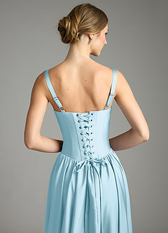 Azazie Evadina Suknie dla druhen Linia A Gorset Satyna elastyczna Do ziemi Sukienka image6