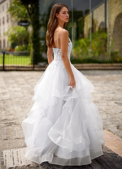 Spitze Wit Doorschijnende kanten galajurk image4