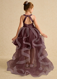 Azazie Julietta Blumenmädchenkleider Ballkleid Cabrio Tüll Kleid Sangria image1