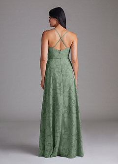 Azazie Naeem Bridesmaid Dresses Matcha A-Line Floral Burnout Dress image3
