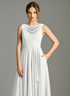 Azazie Wonderland Morsiusneito Mekot A-linja Pliseerattu Sifonki Epäsymmetrinen Pukeutua image7