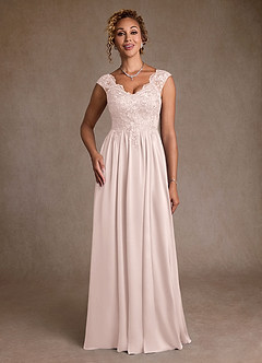 Azazie Amethyst Mother of the Bride Dresses Blushing Pink A-Line Lace Dress image4