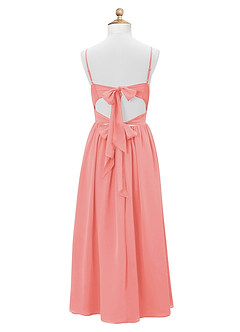 Azazie Zeya Junior Coral A-Line Chiffon Dress image8