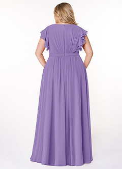 Azazie Daphne Modest Bridesmaid Dresses A-Line Ruffled Chiffon Floor-Length Dress image7